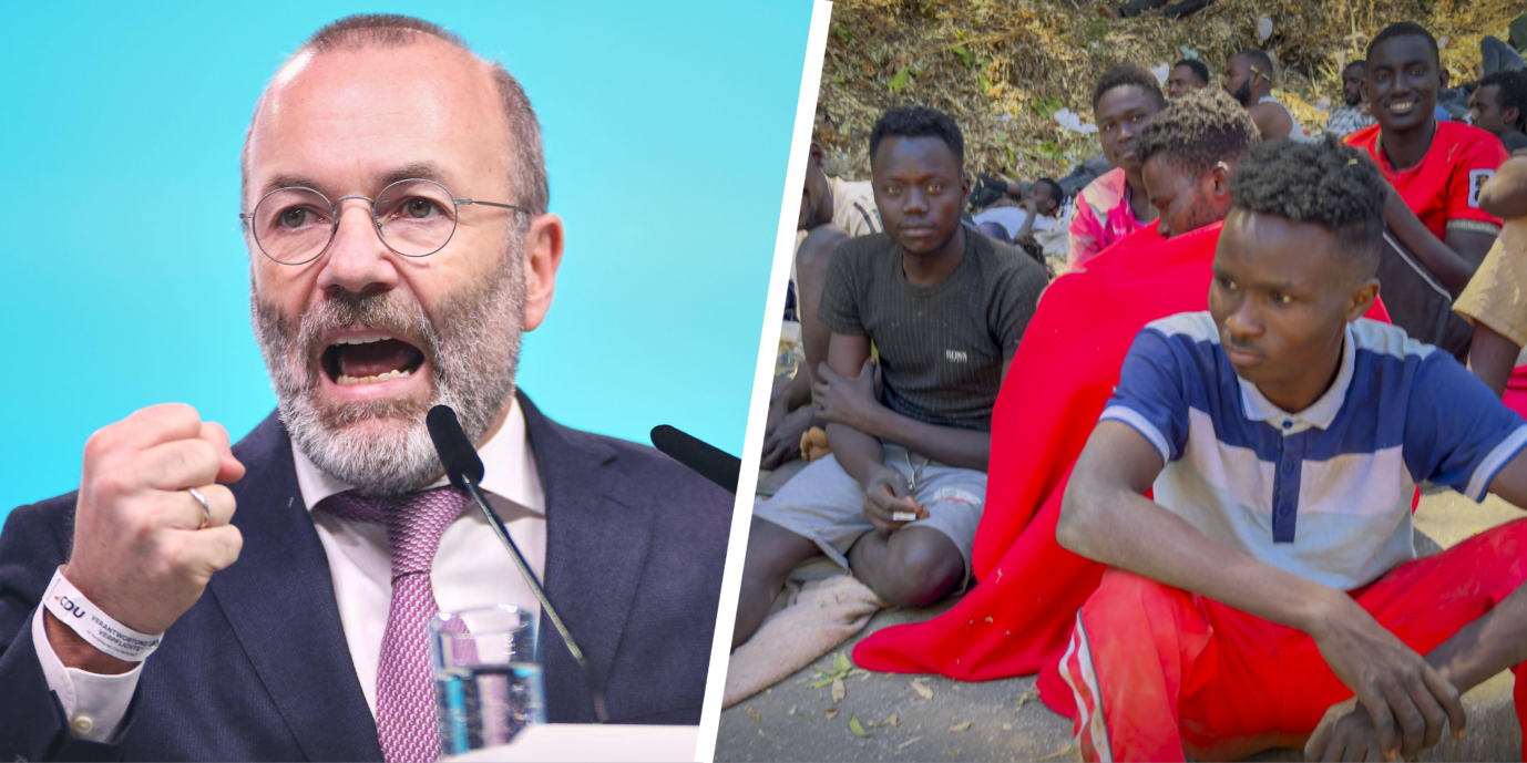 Manfred Weber (CSU): will wegen des Massenansturms auf Ceuta „rasch Return-Hubs in Afrika verwirklichen“. Fotos: IMAGO / dts Nachrichtenagentur /// IMAGO / News Licensing