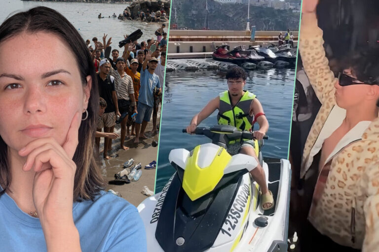 JF-Influencerin Lena: zeigt wie vorgebliche markokkanische Armutsmigranten in Ceuta in Wirklichkeit im Luxus leben.