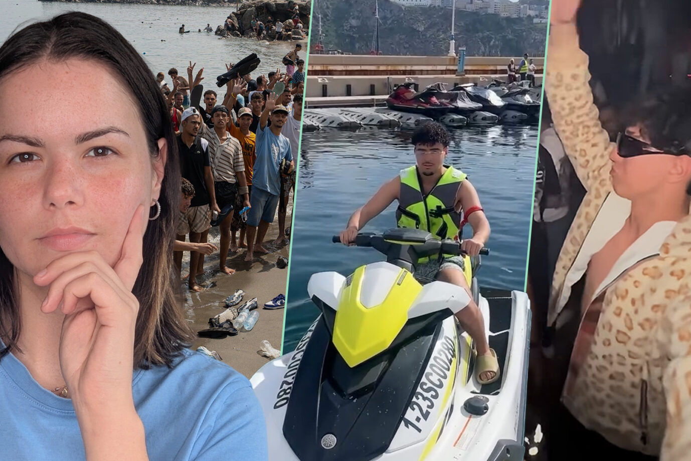JF-Influencerin Lena: zeigt wie vorgebliche markokkanische Armutsmigranten in Ceuta in Wirklichkeit im Luxus leben.