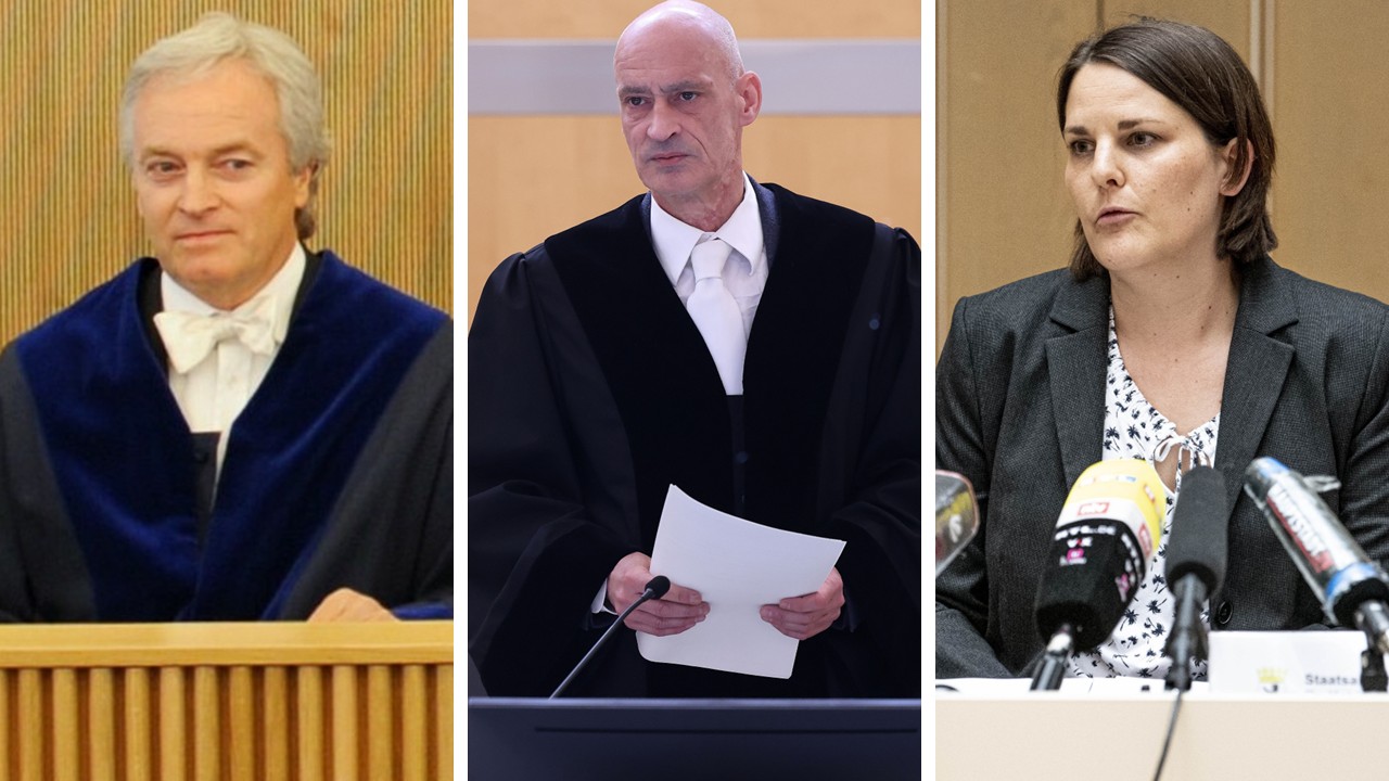 Drei von 58: Die Richter Georg D. Falk, Frank Schreiber, Staatsanwältin Katrin Frauenkron (v.l.n.r.) fordern ein AfD-Verbotsverfahren.