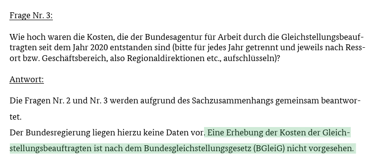 Screenshot aus der Anfragebeantwortung, die der JF vorliegt. Quelle: JF