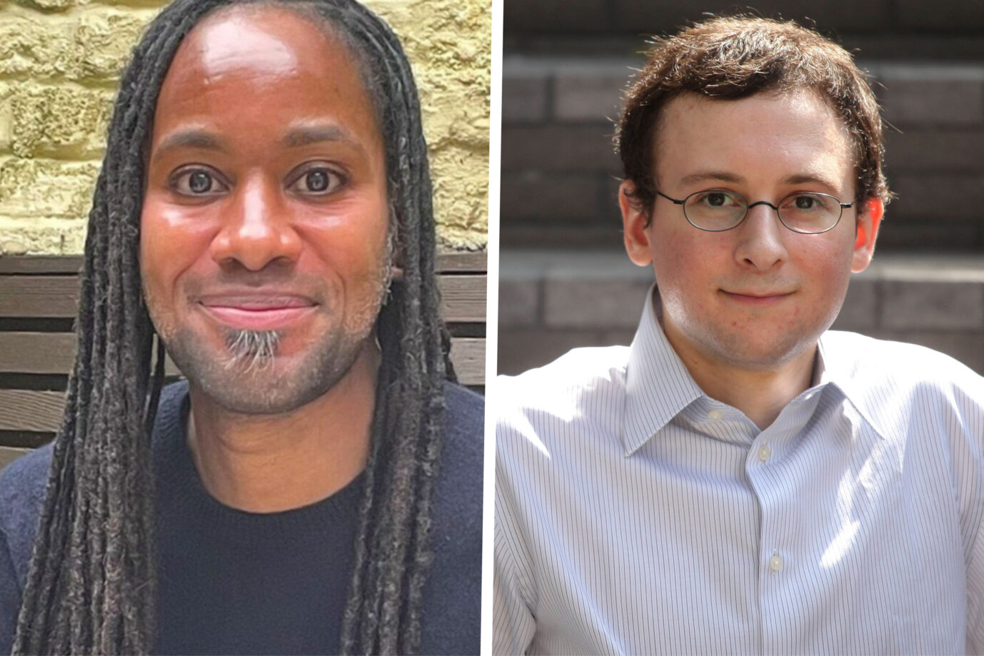 Der inzwischen gestorbene Ex-Professor der Universität Cambridge, Jason Arday (l.) und sein Kritiker Nathan Cofnas. Fotos: X/Andy Ngo (Screenshot /// IMAGO / Newscom / SCMP)