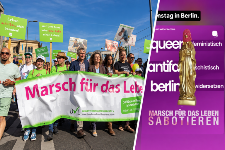 Der Marsch für das Leben findet am Sonnabend in Berlin statt. Widersetzen findet das mitunter "queerfeindlich". Foto: Marsch für das Leben / Widersetzen